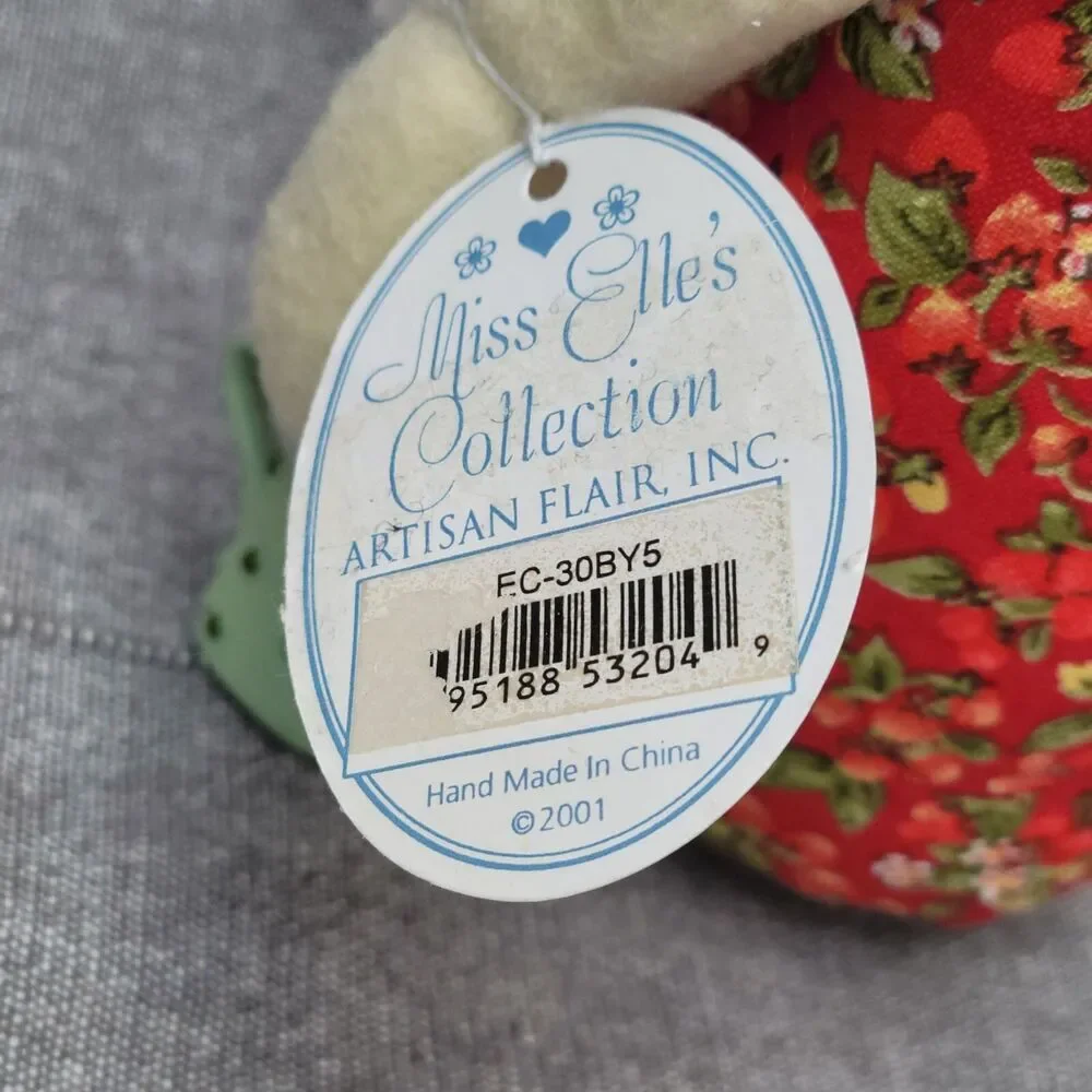 Miss Elle's Collection Bunny Artisan Flair Washed Sand Stuffed Bunny Vintage NWT
